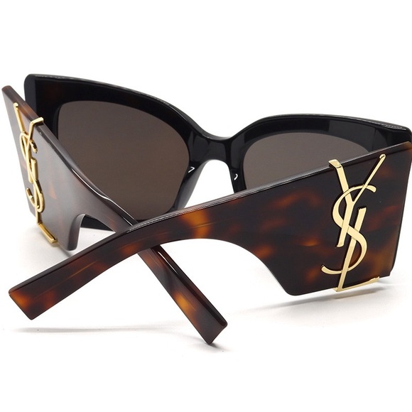 NEW SL M119 BLAZE 003 SAINT LAURENT SLM119 003 BLACK BROWN SUNGLASSES - Picture 3 of 4